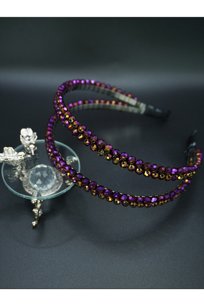 gelinmz Coroană dublă de mireasă din cristal – Potrivită pentru nunți și logo...