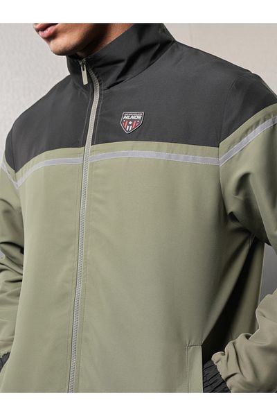 Highlander By Styli Color Block High Neck Windbreaker Jacket