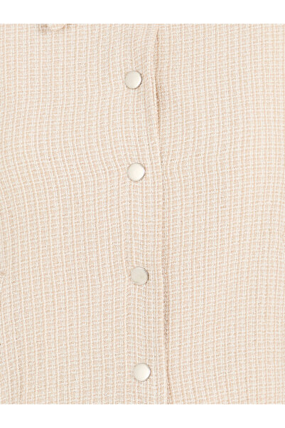 Styli Tweed Collared Jacket with Buttons