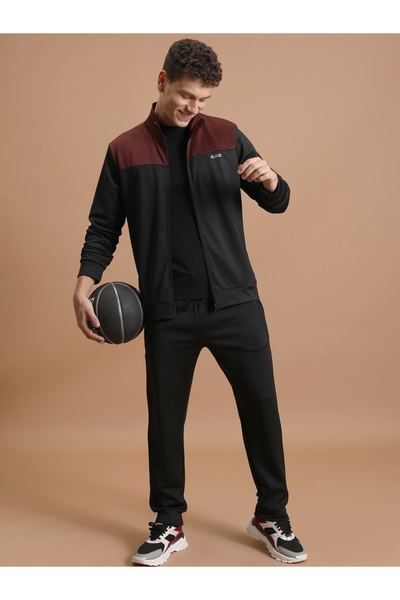 Highlander By Styli Color Block High Neck Zip Up Jacket