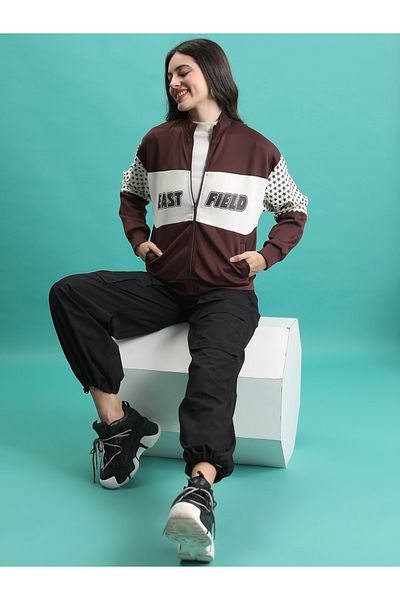Tokyo Talkies By Styli Colourblock Full Zip Sports Jacket