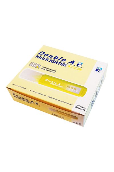 DOUBLE A Highlighter Mild Yellow Color Set of 10 Pcs