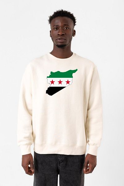 Tshirthane Ανδρικό φούτερ 2ip Syria New Flag Ecru