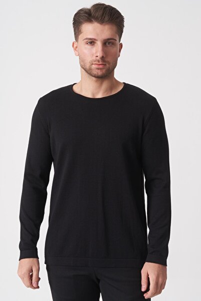 White Stone Belo Horizonte 1111 Slim Fit Basic Bag Sausage Collar Knitwear Black