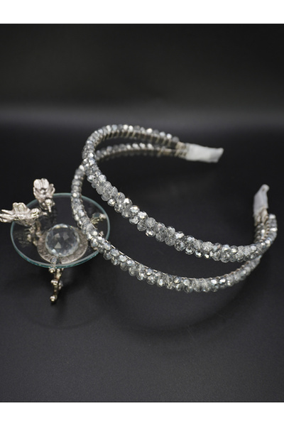 gelinmz Coroană dublă de mireasă din cristal – Potrivită pentru nunți și logo...