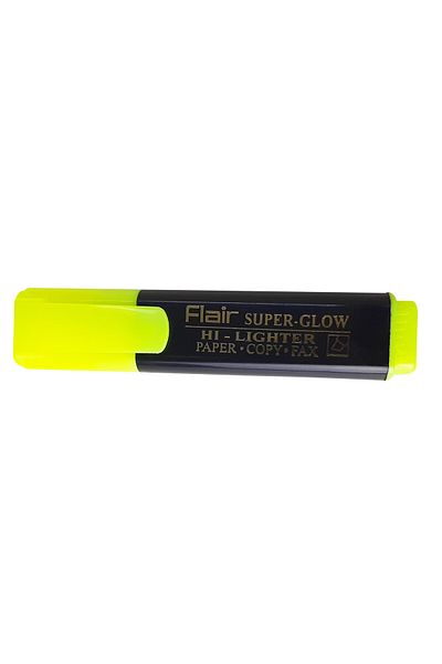 Flair Super Glow Chisel Tip Text Hi-lighters set of 10 ,yellow