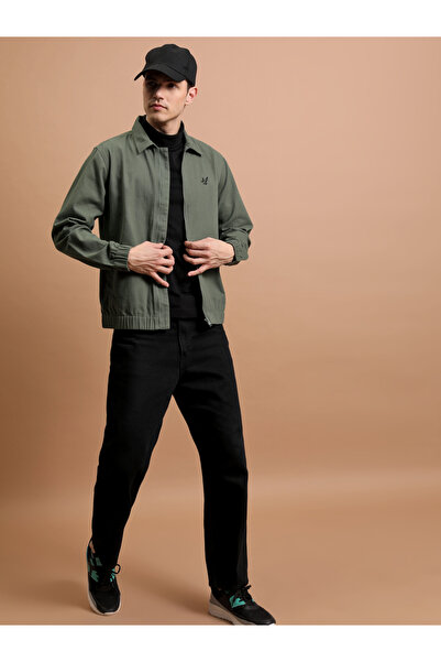 Highlander By Styli Collared Zip Up Regular Fit Jacket