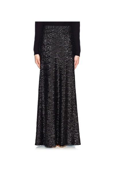NALINCI Payetli Uzun Siyah Etek