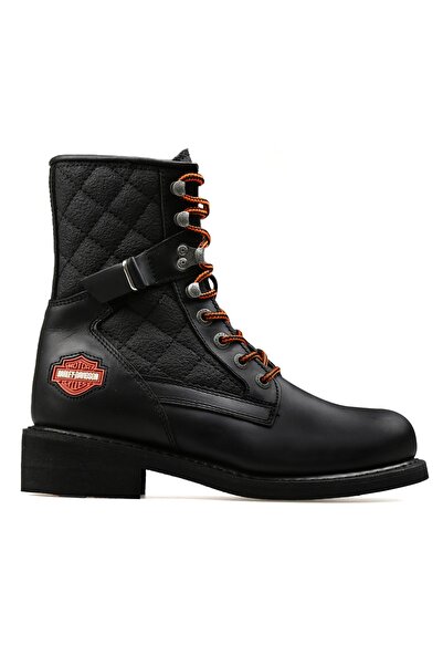 Harley Davidson Μαύρες Δερμάτινες Γυναικείες Μπότες - 025G100078