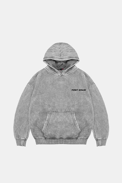 Bak Moda Hanocă albă lavabilă unisex oversize cu imprimeu First Space