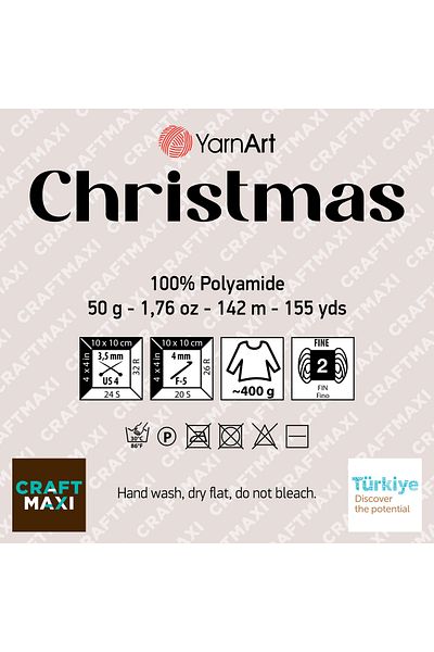 Yarnart Χριστούγεννα - Κρέμα με νήματα πλεξίματος χεριών Sparkly-06