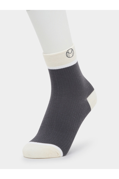 Styli Set of 5 - Contrast Cuff Detail Quarter Socks