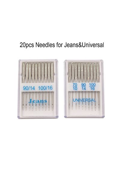 Choice China 20pcs 1 Set 20pcs Sewing Machine Needles Jeans Universal Regular Point Sewing Needles Ball Poi
