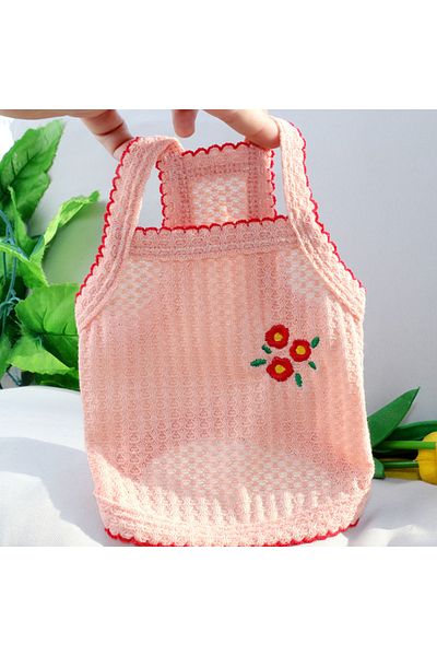 Choice L Pink 1PC Summer Thin Strap Bichon Bear Teddy Yorkshire Cat Small Dog Pet Dog Clothing Pet Supplies