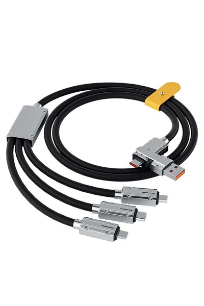 Choice كابل بيانات USB 3 في 2 من النوع C أسود بطول 1.2 متر وشحن سريع بقوة 66 وات مناسب لهاتف Iphone وHuawei وOp