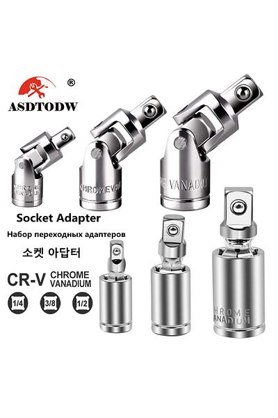 ASDTODW Universal Joint Set Ratchet Angle Extension Bar Socket Adapter Manual and Pneumatic Bendable Adap...