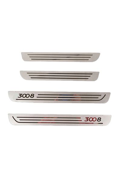 AOSRRUN Silver Stainless Steel Door Sill Scuff Plate Car Accessories Trim For Peugeot 3008 2009 2010 2011 20