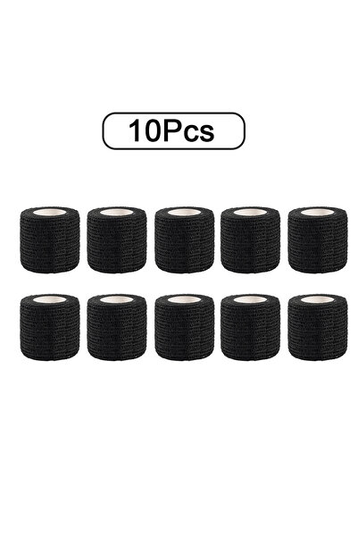 Choice 2.5 سم × 4.5 متر أسود 10 لفات 10 لفات شريط لف رياضي ضمادة مرنة ذاتية اللصق Elastoplast Sp