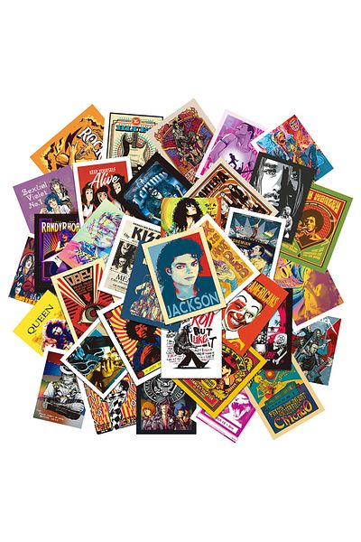 Choice Rock Music Er001 50pcs Rock Music Pop Graffiti Stickers Cool Fashion Tide Brand Classic Stickers Lap