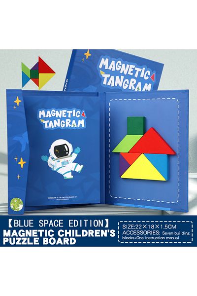 Choice Light Grey Montessori Magnetic Tangram Wooden Puzzle Book For Children Jigsaw Portable Educational L