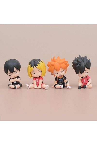 Choice Style 1 4 Pcs/lot Sleeping Haikyuu Mini Figure 3 Style 5.5cm Hinata Shoyo Tobio Kageyama Anime Model