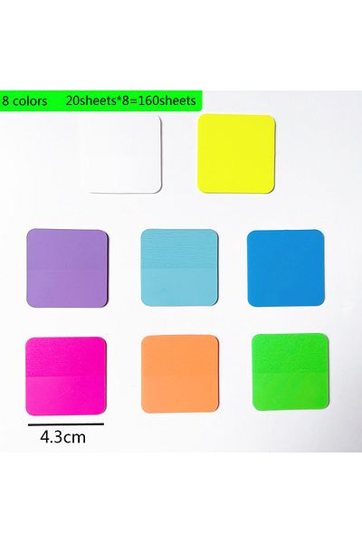 Choice 8 Packs 8 Colors 160 Sheets Transparent Sticky Note Memo Pad Scrapes Stickers Waterproof Clear Notep