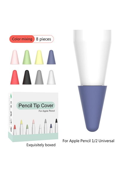 Choice Color Mixing 8pcs For Apple Pencil Tip Silicone Case Replacement Tips Case For Apple Pencil 1st 2nd