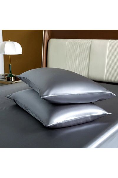 Choice 51x76cm Silver Grey 1pcs Pillowcase For Hair And Skin, Silk Satin Pillowcase Pillow Cases Set Of Sil