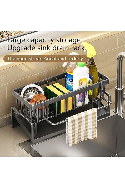 Choice Black Sink Caddy Sponge Holder Sink Basket Brush Holder Dish Cloth Hanger Soap Rack Sink Stopper Hol