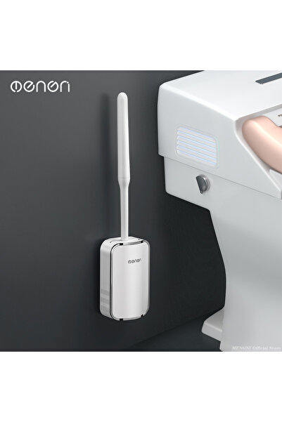 Choice فرشاة حمام فاخرة من MENGNI باللون الأبيض والفضي، تُثبّت على الحائط، أد...