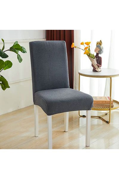 Choice Grey 1pcs, High Elastic Dining Chair Cover, Polyester Material, Suitable For Dining Room, Wedding Ba