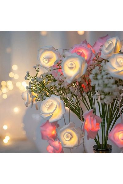 Choice Pink White 10lampe 1.5m Rose String Lights Fairy Light String Home Garden Decor Light Valentine Day
