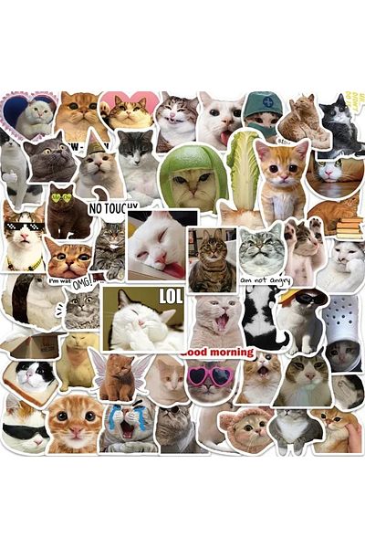 Choice 50pcs 50pcs Kawaii Love Cat Pvc Sticker Aesthetic Children's Korean Decoration Scrapbooking Statione