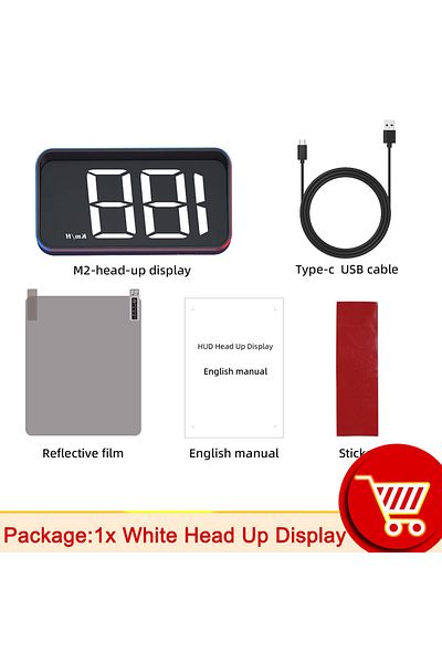 RYSJM White Car Head Up Hd Display M2 Gps Speedometer Speed Kmh Digital Hud Windshield Projector For All C