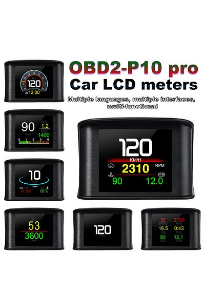 RYSJM P10 Pro Head Up Display On-board Computer Car Digital OBD2 Mileage OBD Driving Computer Display S...