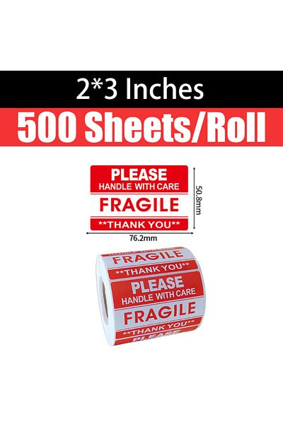 Choice 500pcs 1000/500pcs English Fragile Stickers The Goods Please Handle With Care Warning Express Labels