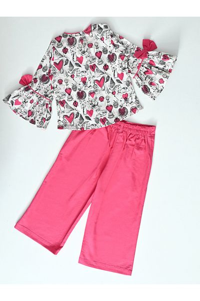 Bella Moda By Styli All-Over Print Round Neck Top & Trousers Co-Ord Sets