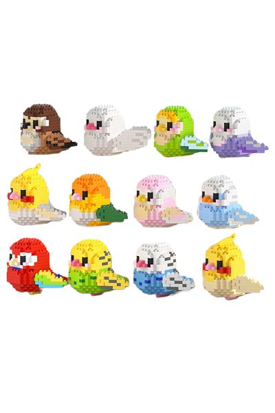 Choice No Box 12pcs 12pcs/set Kawaii Bird Small Blocks Building Creative Educational Building Toys For Boys