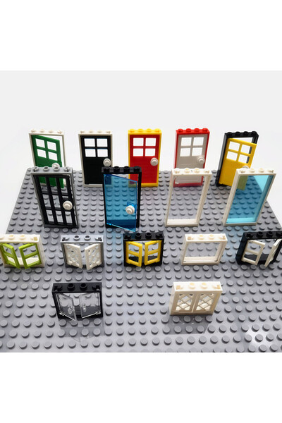 Choice MOC House Doors Windows Building Blocks Parts City Friends Blocks Toys Compatible Classic Blocks ...