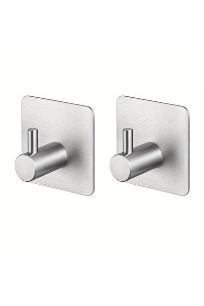 Choice 2pcs silvery 4pcs Self-Adhesive Towel Hooks 304 Stainless Steel Stick-...