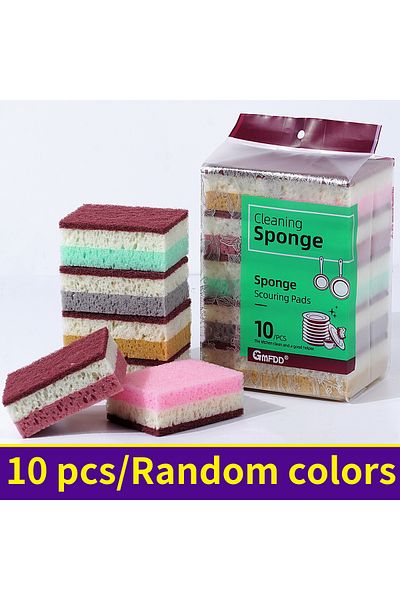 Choice 10pcs High Density Sponge Cleaning Cloth, Dishwashing Cloth, Non Greasy Kitchen And Catering Supplie