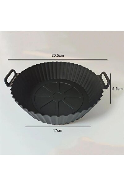 Choice 1 قطعة كبيرة سوداء اللون من السيليكون لخبز المقلاة الهوائية، صينية دائرية مقاومة للحرارة العالية وقابلة للطي