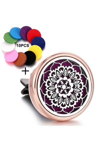 Choice Xq207-4-rg-mian002 Refillable Car Air Freshener Perfume Aroma Diffuser Clip Auto Vent Essential Oil