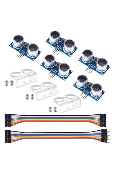 Choice 1 Set 5pcs Ultrasonic Module Hc-sr04 Melife Distance Sensor With 3pcs Mounting Bracket 2 Wire Set Fo