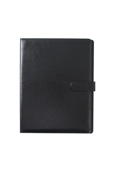 Choice Black 1pc Multifunctional A4 Conference Folder, Clipboard Leather File Folders, For Business Confer