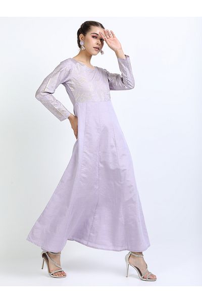 Vishudh By Styli Foil Print A-Line Kurta & Dupatta Set