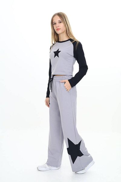 Asortix Girl's 100% Cotton Long Sleeve Oversize Top & Bottom Tracksuit Set