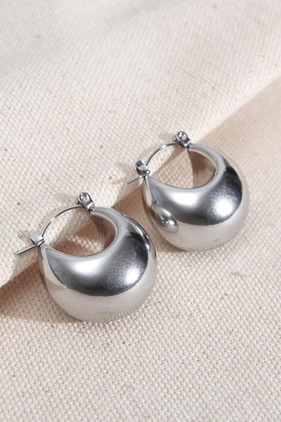 Süspüs Accessories 316L Steel Silver Color Vintage Earrings
