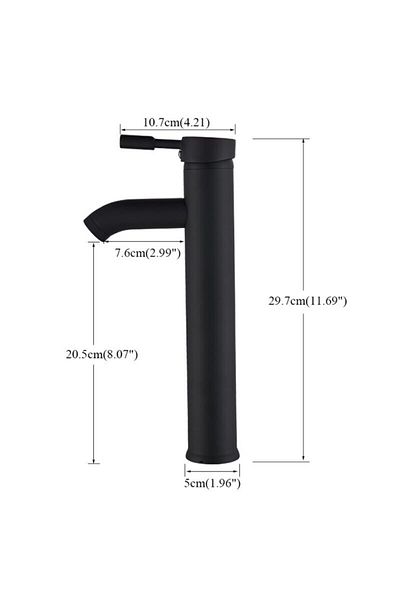 Choice Black Tall Matte Black Bathroom Faucet Minimalist Hot Cold Water Sink Mixer Tap Deck Mount Stainless