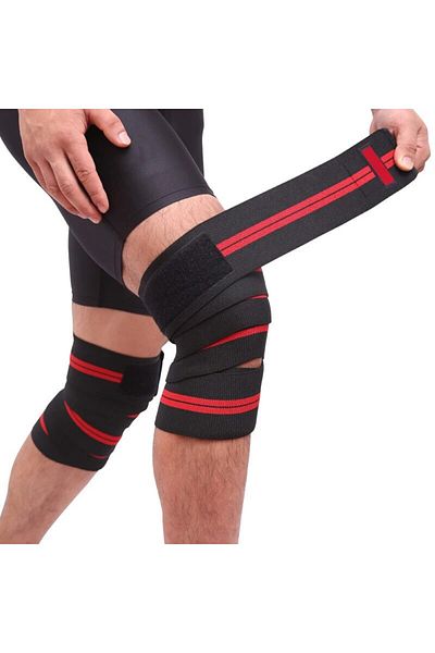 Choice Red Sports Elastic Bandage Knee Pads For Squatting, Weightlifting, Winding, And Pressure Leg Protect